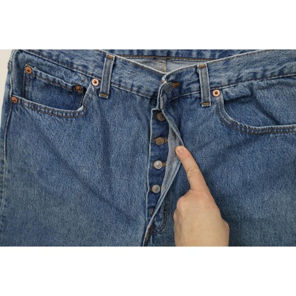 Vtg 80s 90s Levis 501xx Mens 33x36 Distressed Button Fly Original Fit Jeans USA - Picture 7 of 16